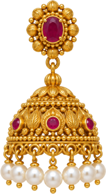 Ruby jhumkas